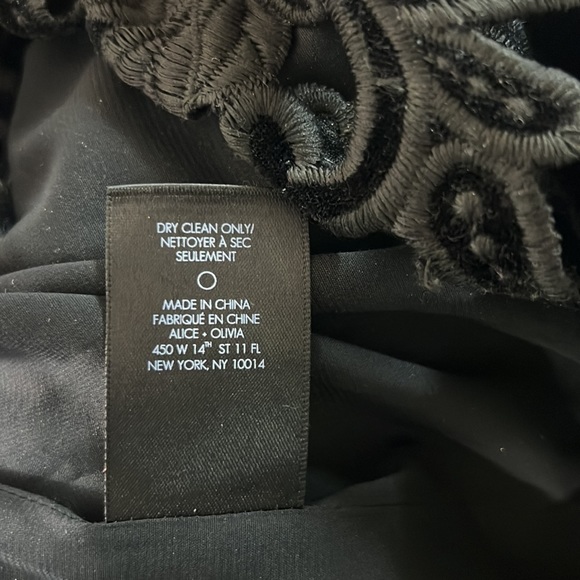 Alice + Olivia Embroidered Lace and Velvet Dress Size 6 - Picture 15 of 16